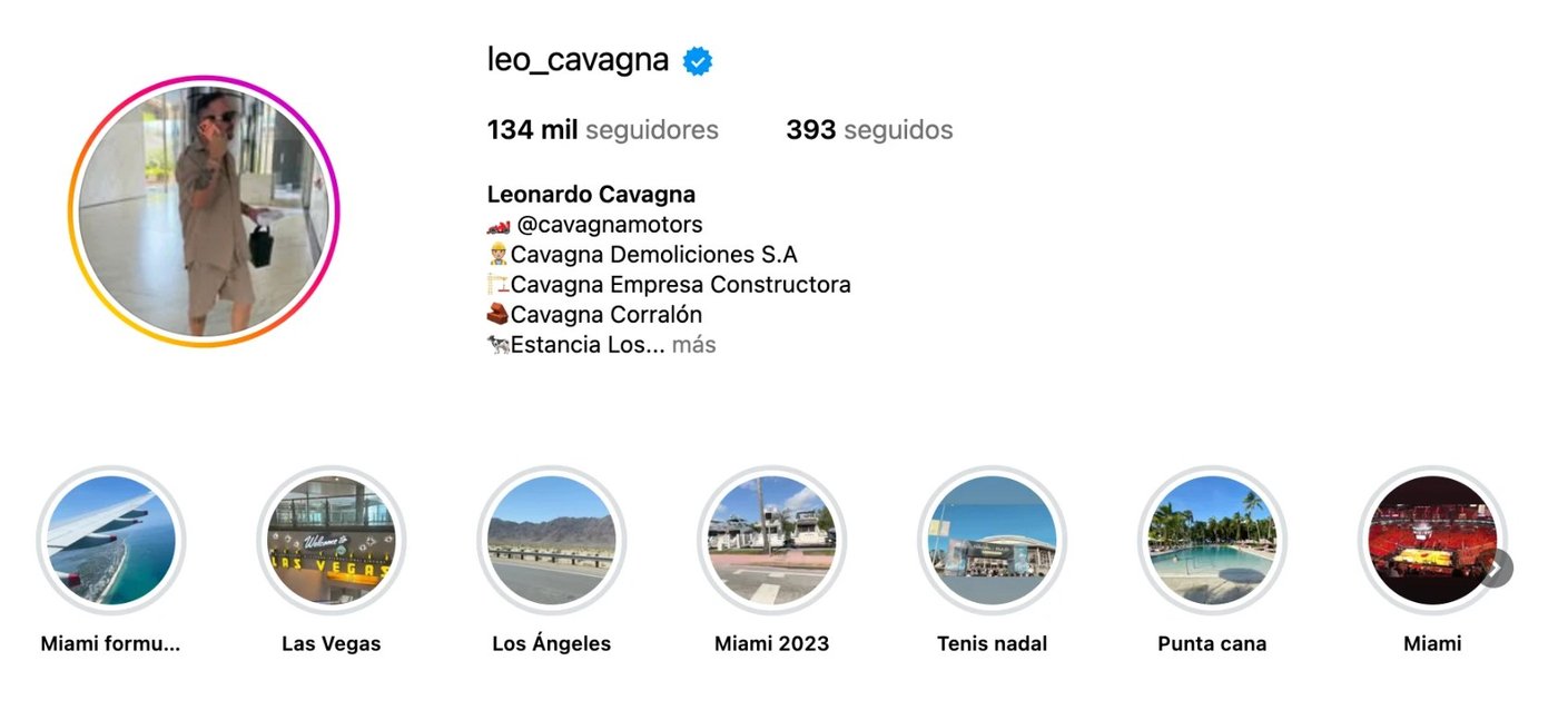@leo_cavagna hoy, con 134 mil seguidores